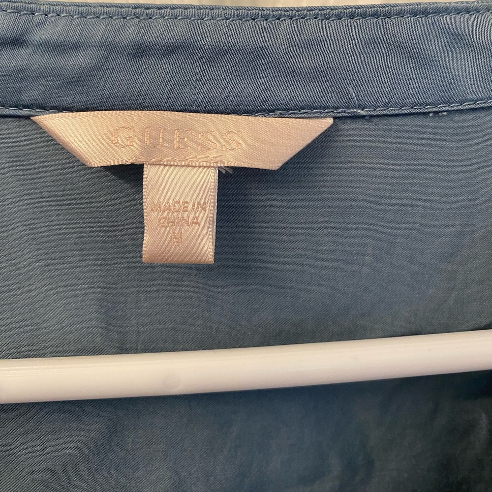 Guess Teal Drawstring Blouse - image 2